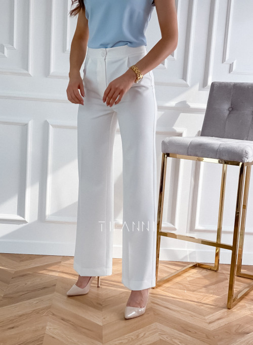 Eleganckie spodnie Salin śmietankowe