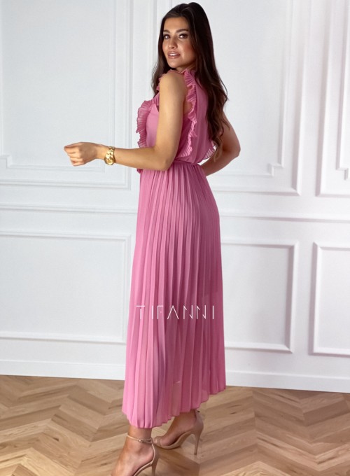 Długa plisowana sukienka Debra pink 6