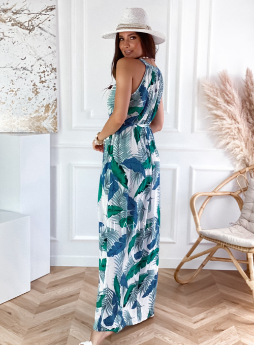 Sukienka maxi Carlo white palms 3
