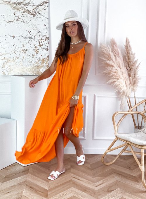 Zwiewna sukienka Julia maxi orange