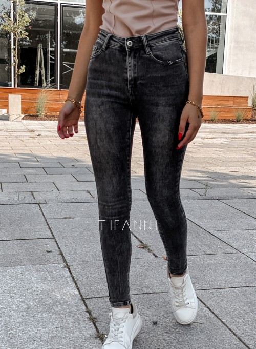 Spodnie czarne jeansowe Elis