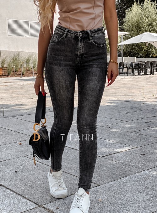 Spodnie czarne jeansowe Elis 3