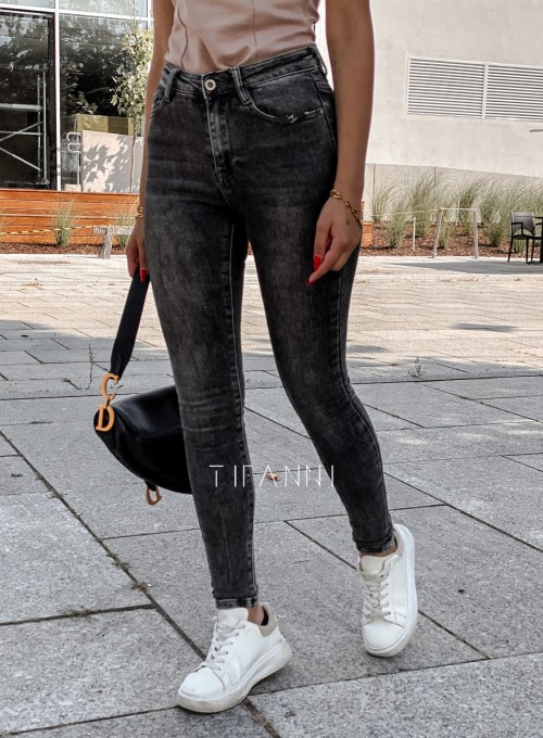Spodnie czarne jeansowe Elis 4