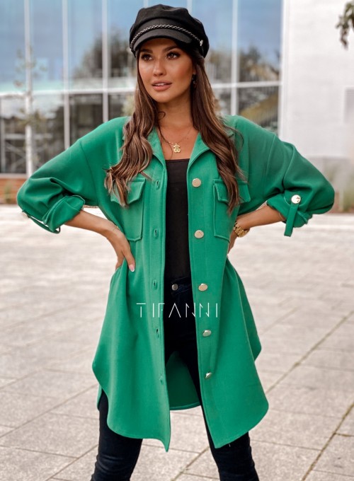 Płaszcz koszulowy Viki zielony