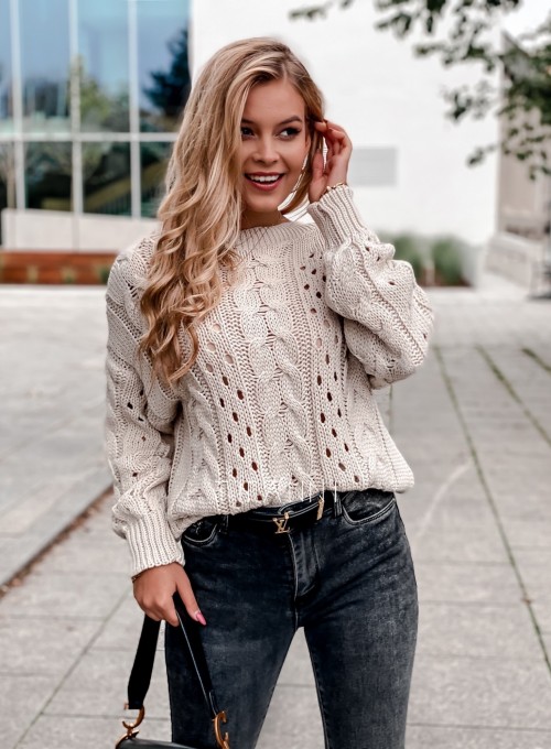 Sweter Simply beżowy