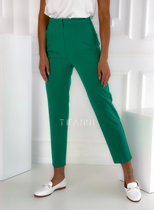 Spodnie cygaretki Davis zielone