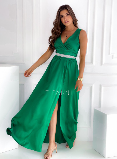 Elegancka sukienka maxi KoKo zielona 2