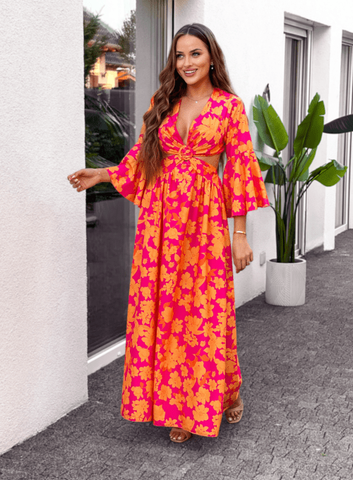 Sukienka maxi Sierra pink&orange 3