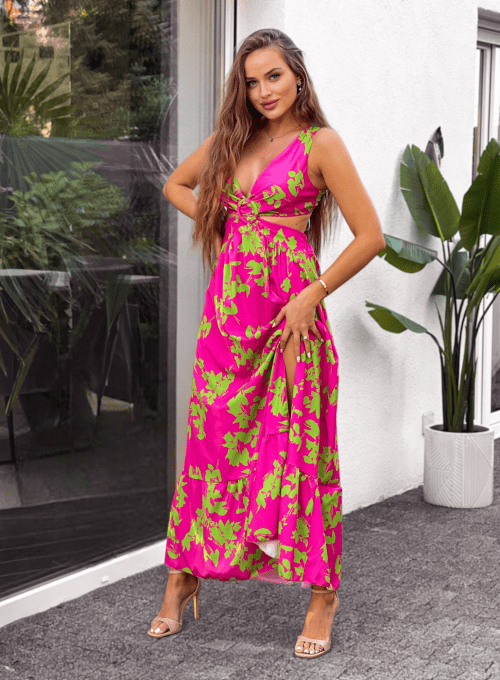 Sukienka maxi Lori pink&orange 3