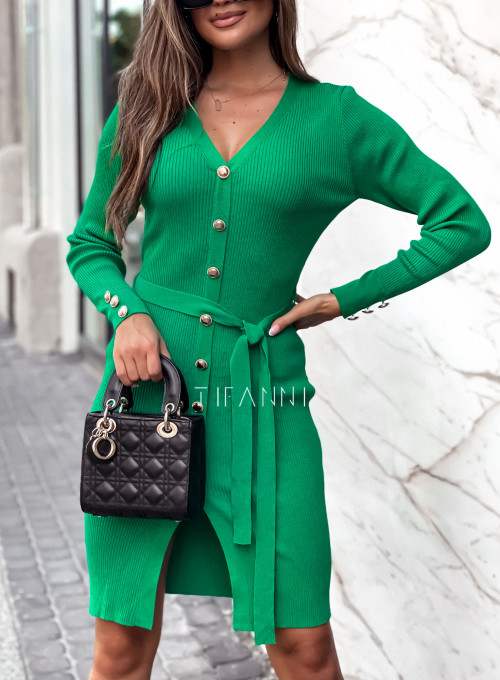 Sukienka swetrowa Fela zielona 1