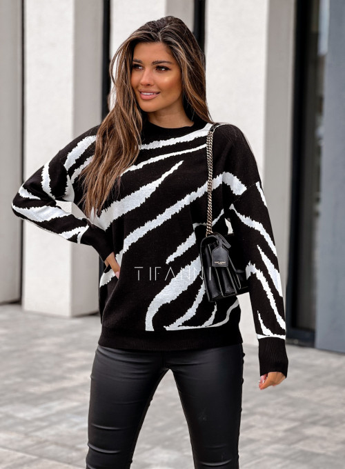 Sweter Nori czarno-biały 1