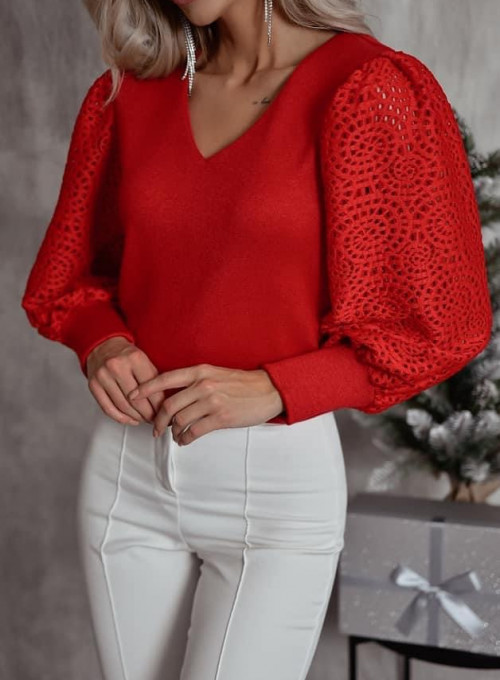 Sweter Bacar czerwony