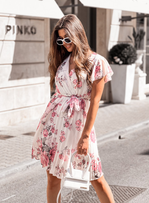 Sukienka szyfonowa Lesia pink print