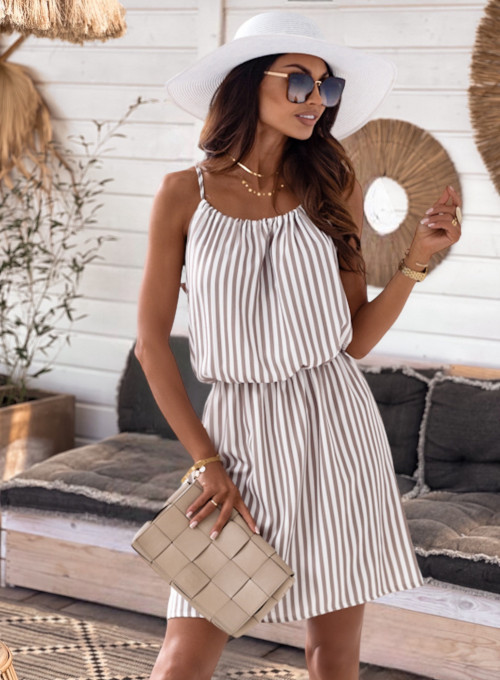 Sukienka Natali white&beige 2