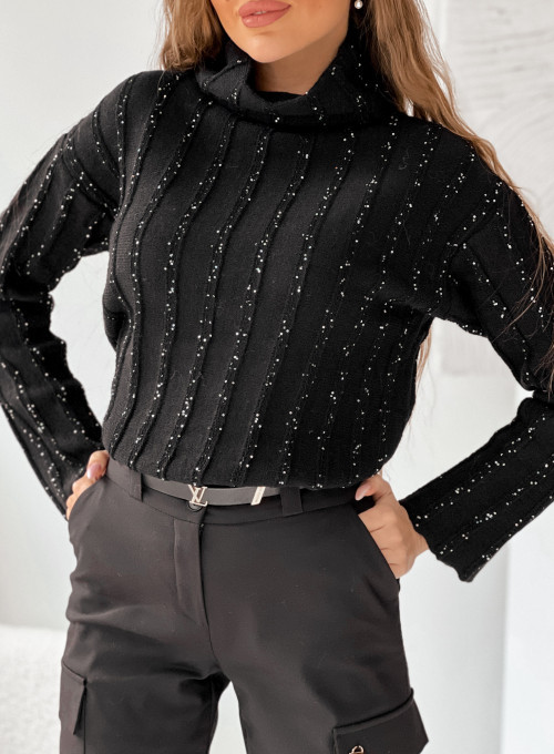 Sweter golf Romi czarny 1