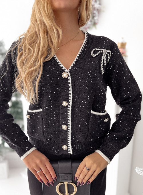 Rozpinany sweter Femme czarny 4