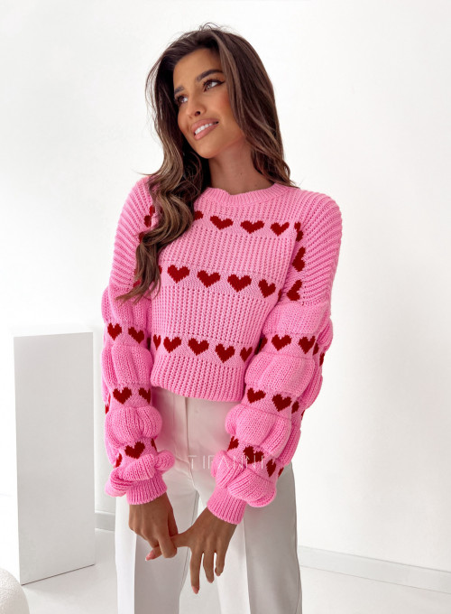 Sweter Love pink