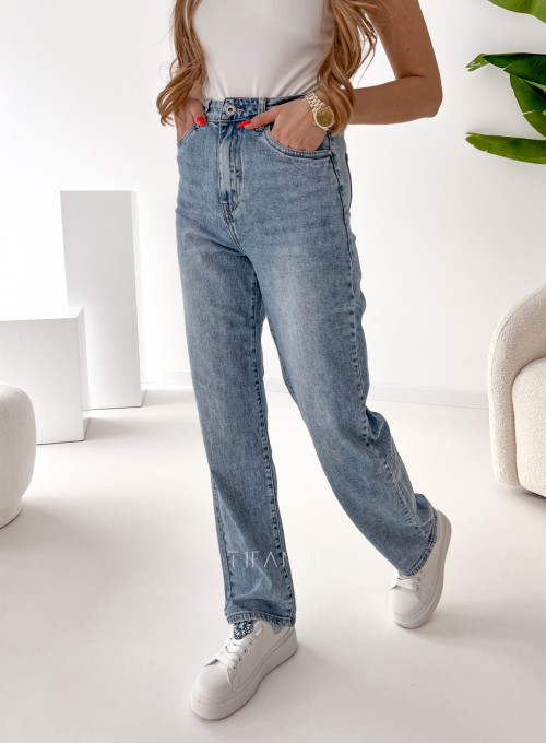 Spodnie jeansowe Msara proste nogawki 7