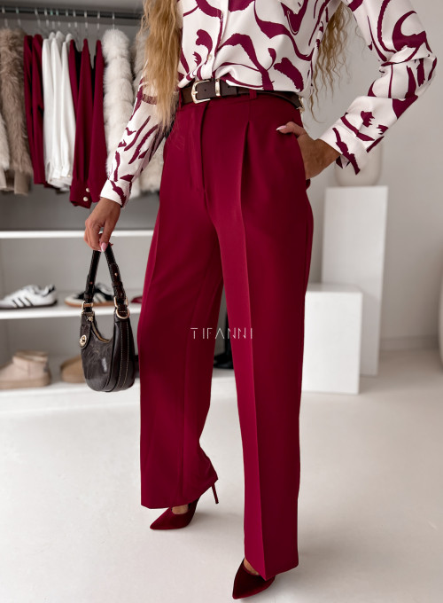 Spodnie Glamour proste bordo