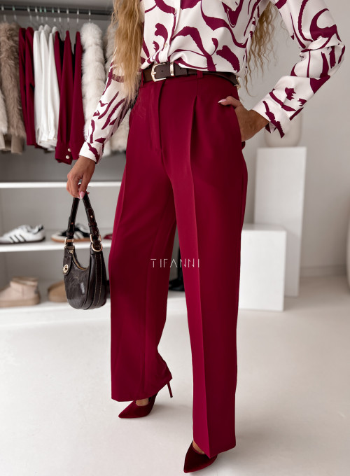 Spodnie Glamour proste bordo 1