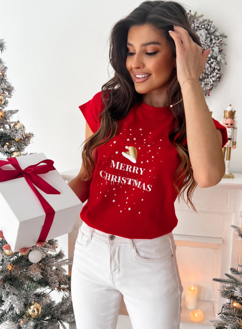 T-shirt Merry christmas red 2