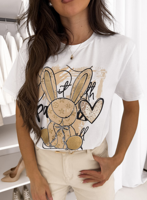 T-shirt bawełniany beżowy Rabbit 6