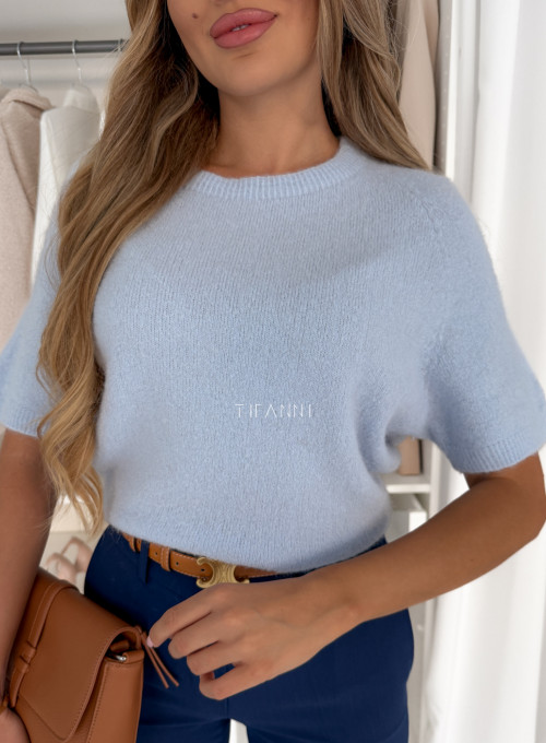 Sweter z krótkim rękawkiem baby blue Daily 1