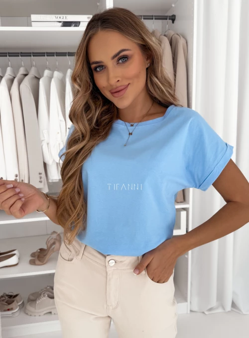 T-shirt bawełniany Błękitny Selen 6