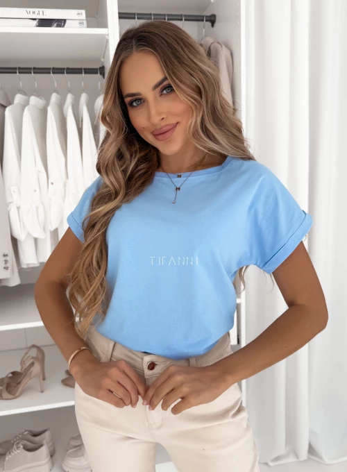 T-shirt bawełniany Błękitny Selen 9
