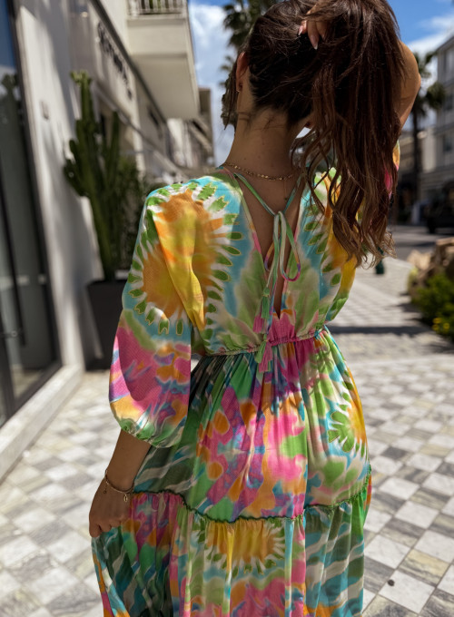 Sukienka Jedwabna maxi color print Agnes 1