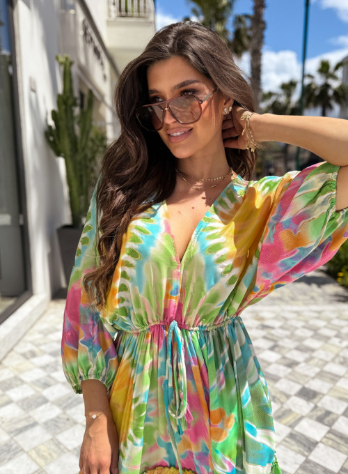 Sukienka Jedwabna maxi color print Agnes 5