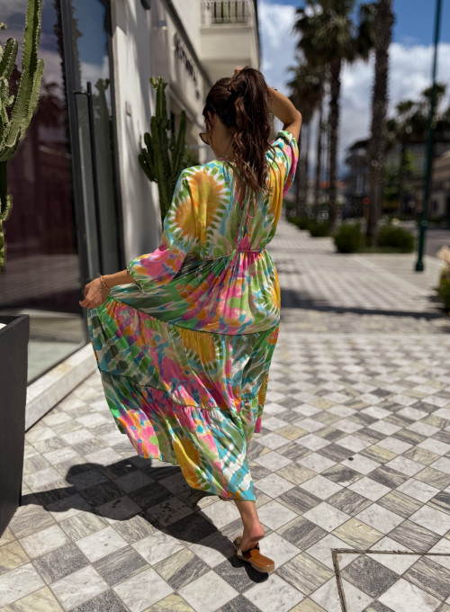 Sukienka Jedwabna maxi color print Agnes 8