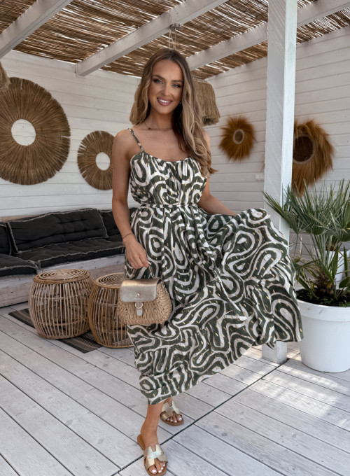 Sukienka z wiskozy khaki Gold Loni 7