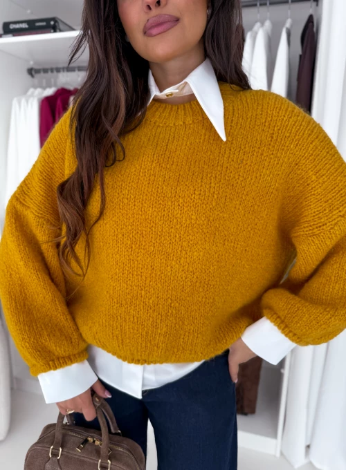 Sweter z moherem i wełną golden honey Moor 1