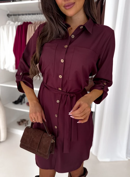 Sukienka szmizjerka Wonder bordo 1