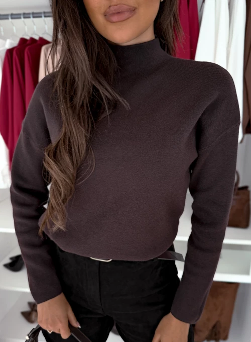 Sweter półgolf Addel Premium choco 1