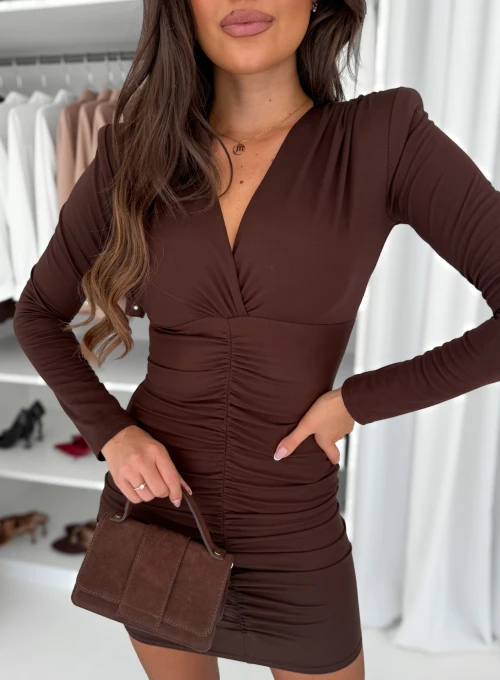 Sukienka marszczona czekolada Roco 2