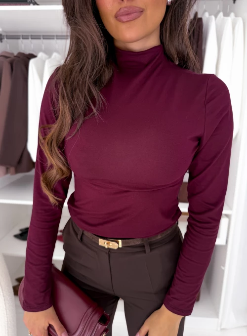 Półgolf gładki bordowy Elli 1