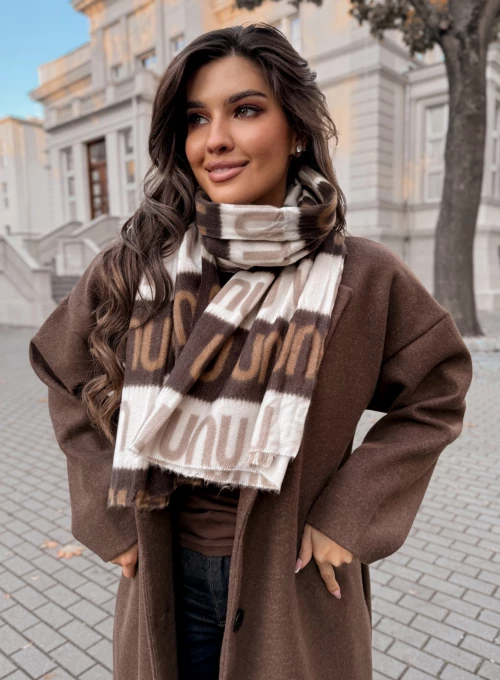 Szal Mura śmietanka czekolada 3