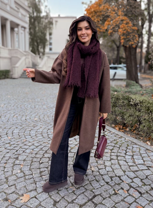 Szal Lione ciemny burgund 2