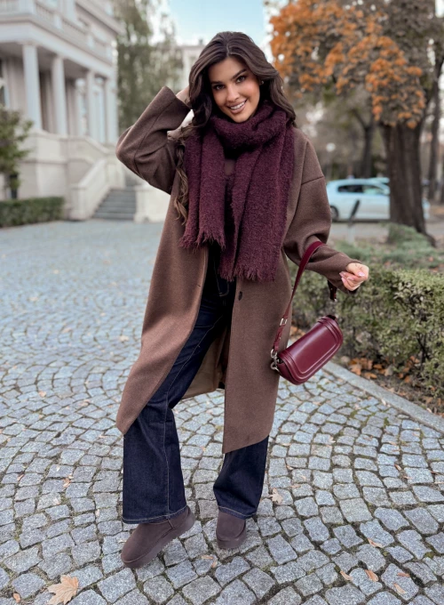 Szal Lione ciemny burgund 4