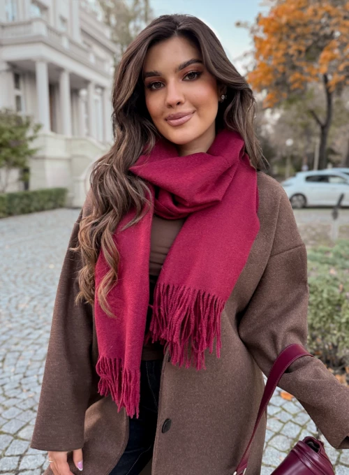 Szal Noelle bordowy