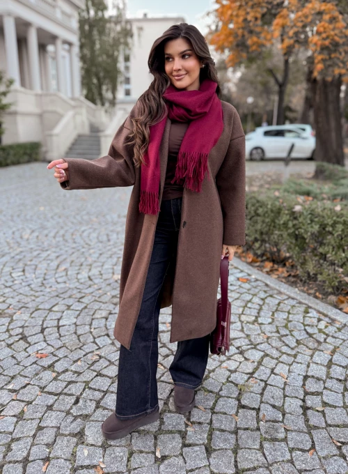 Szal Noelle bordowy 2