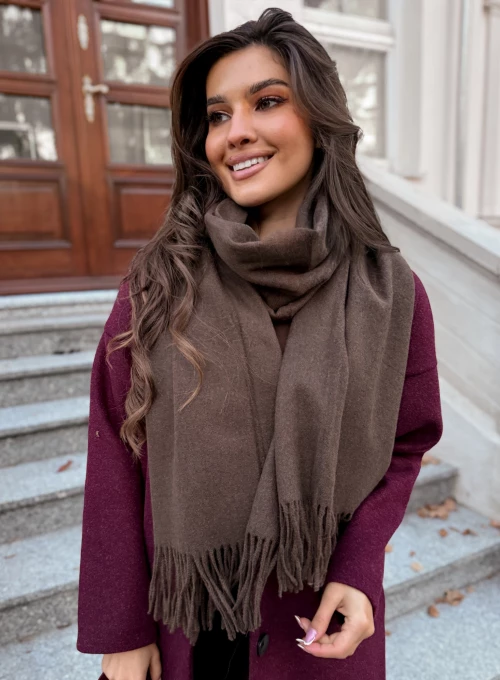 Szal Noelle czekoladowy 3