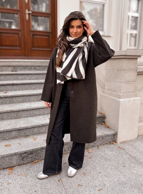 Szal Bari czarny & bez & grafit 4