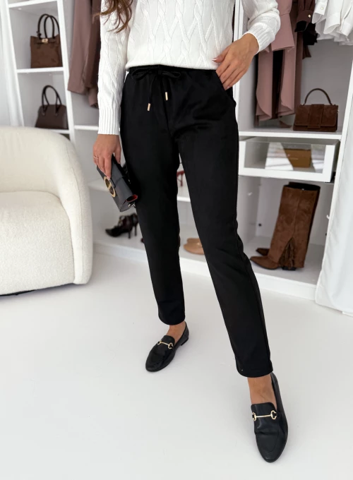 Spodnie zamszowe Bonni czarne 2