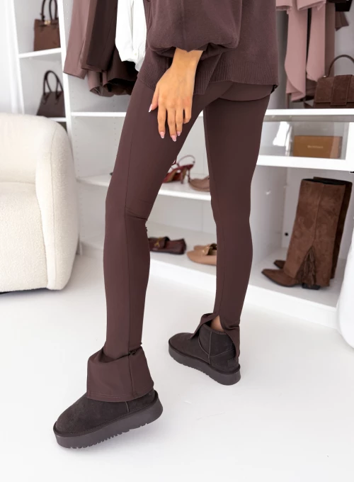 Leginsy czekoladowe prążkowane Daniele 4