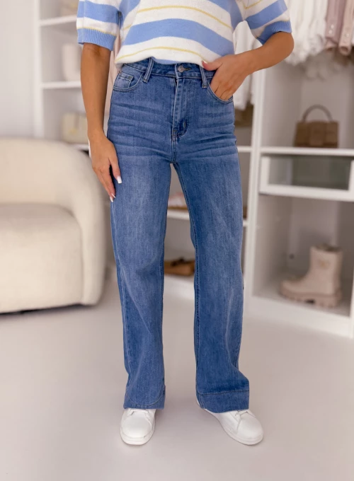 Spodnie Wide Leg blue jeans Keitlin