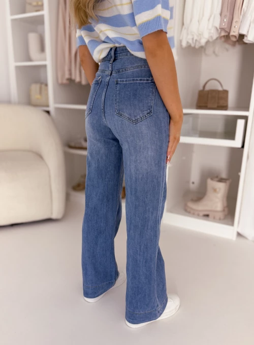 Spodnie Wide Leg blue jeans Keitlin 4