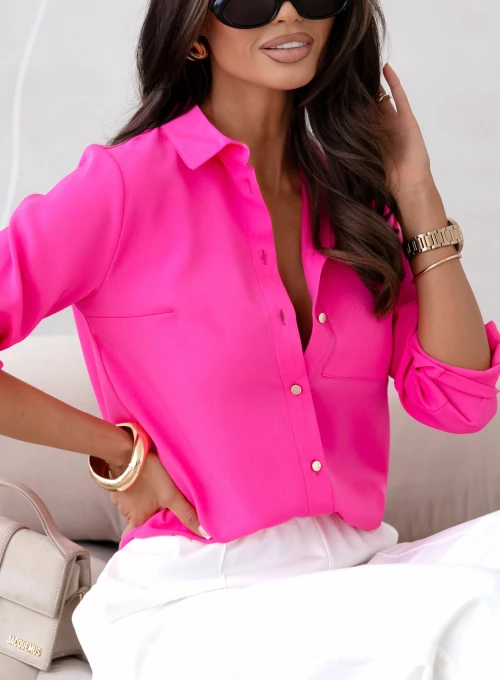 Koszula z ozdobnymi guziczkami Pampi fuksja 1